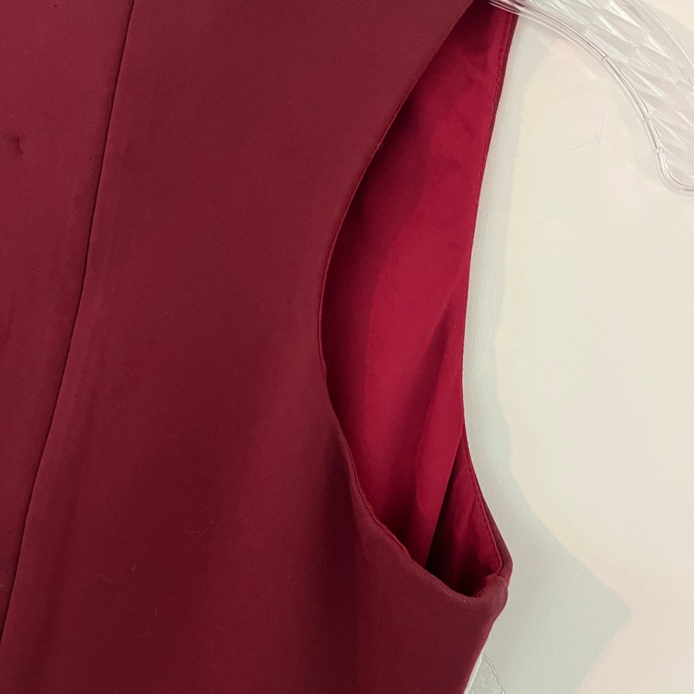 Adelyn Rae Burgundy Ponte Knit Sleeveless Career lined dress size Small - Picture 8 of 12